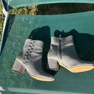 Nine West Gray Ankle Boots with Zipper
